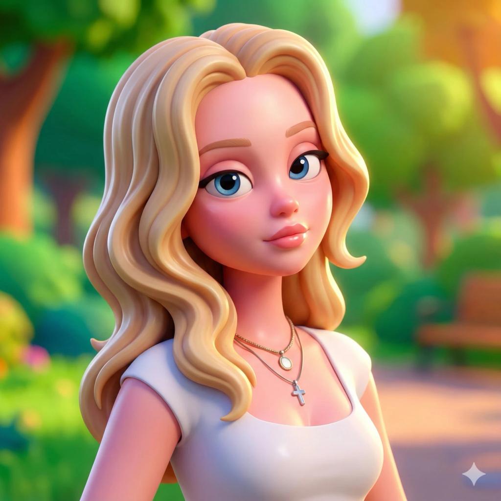 Smooth 3D Cartoon Character AI generated image example