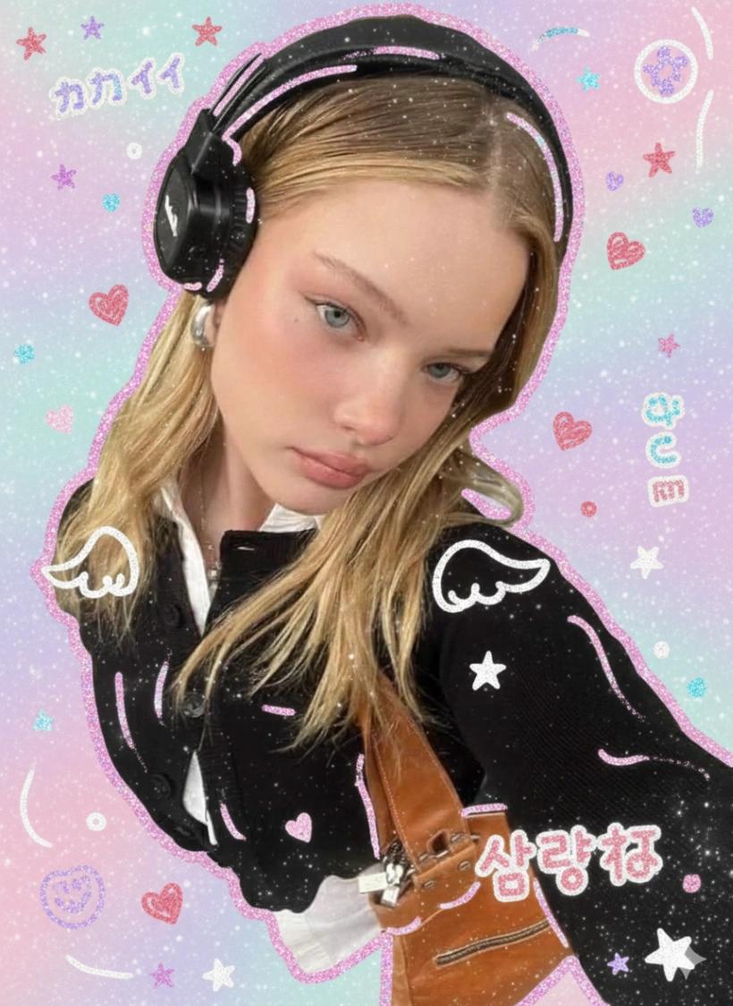 2000s Japanese/Korean Photobooth (Purikura / 사진 스티커) Style Portrait AI generated image example