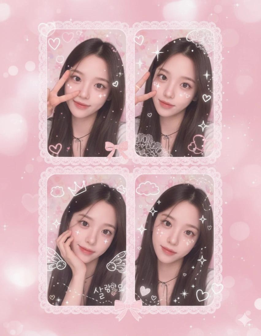 2004 Korean 'Princess Diary' Style Photobooth Strip AI generated image example