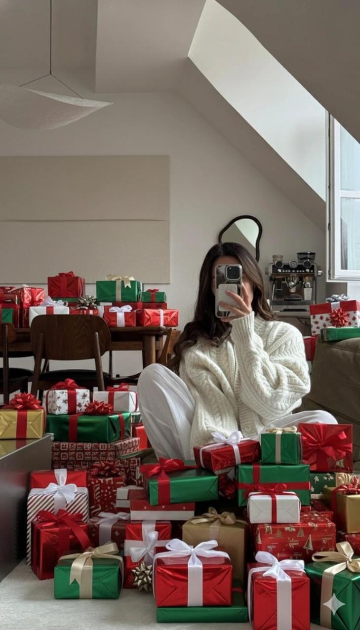 Room Filled with Christmas Gifts AI generated image example