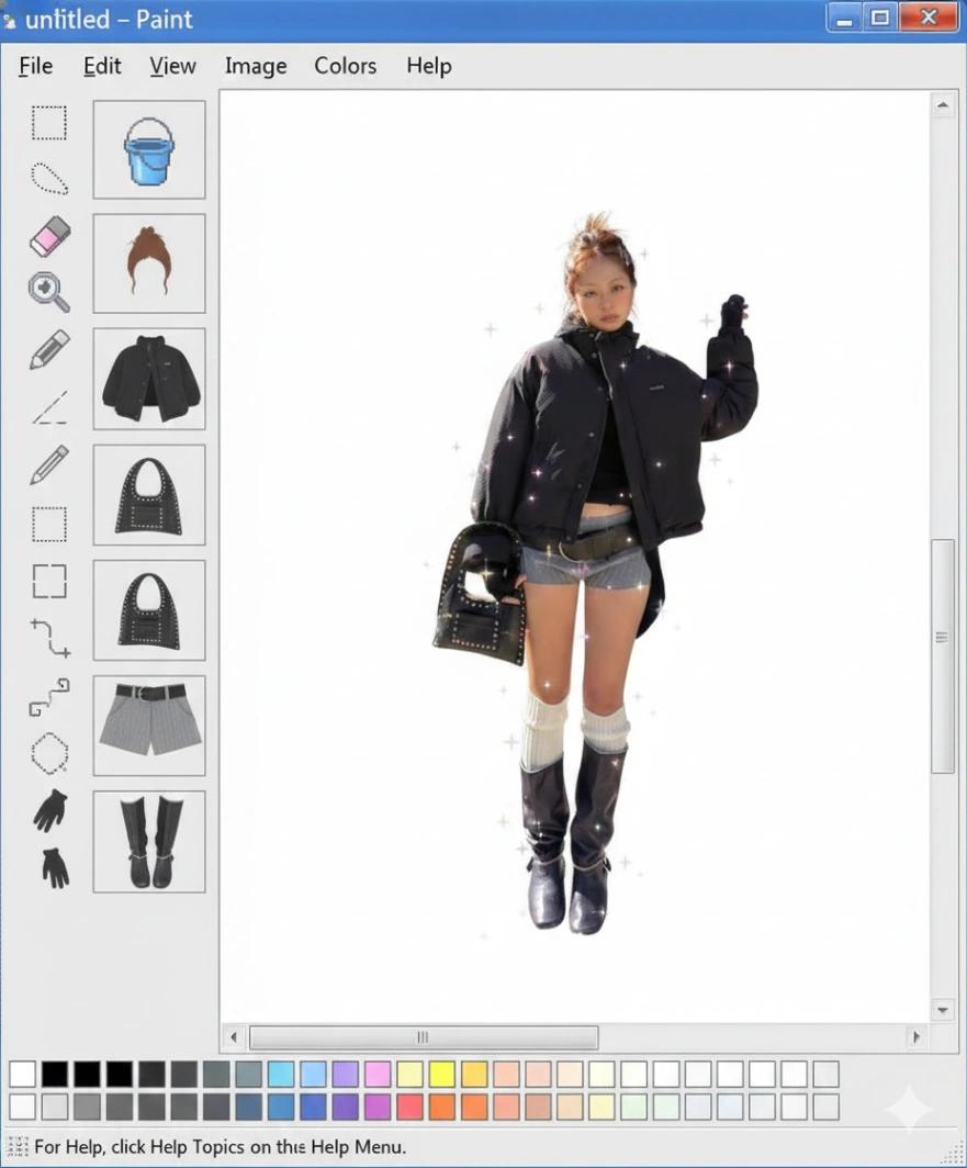 Early 2000s Microsoft Paint UI OOTD Layout AI generated image example