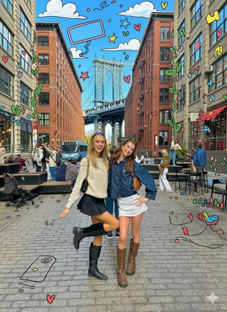 Mixed Media Illustration With Hand-drawn Cartoon Overlay AI generated image example