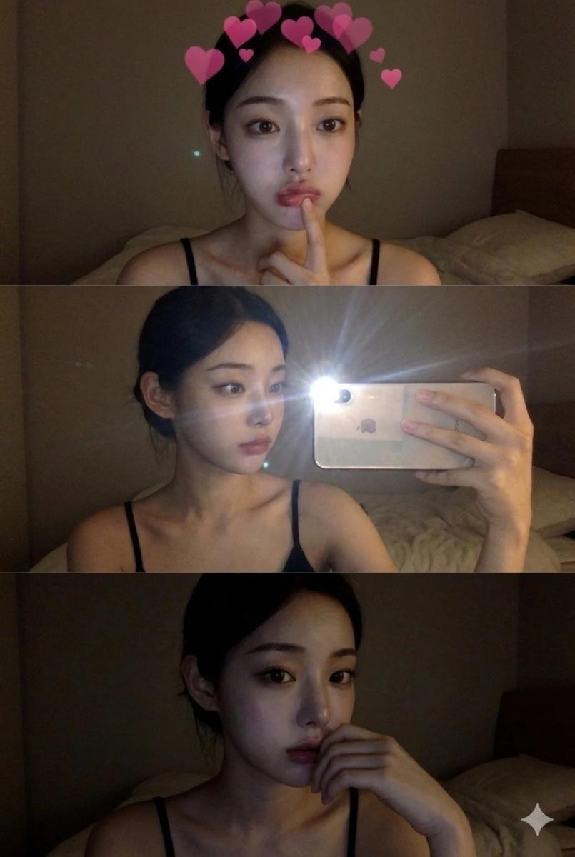 Macbook Photo Booth Vertical 3 Frame Collage AI generated image example