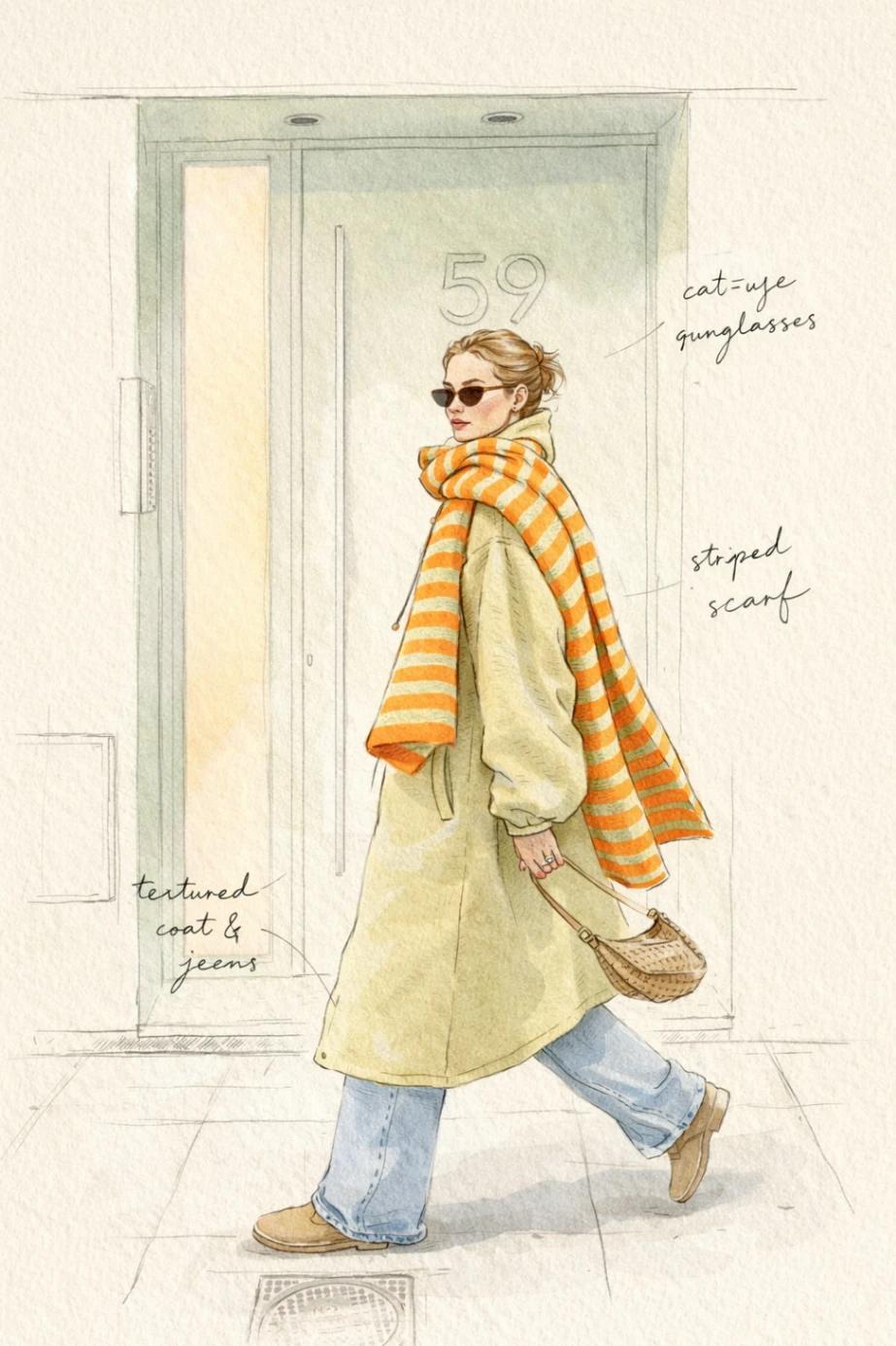 Editorial Fashion Sketch Illustration AI generated image example