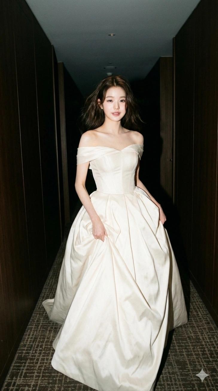 Candid Wedding Flash Portrait (Hotel Hallway) AI generated image example