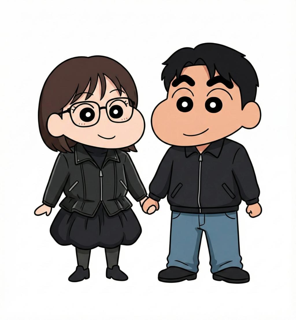Couple Crayon Shin-chan Character Transformation AI generated image example