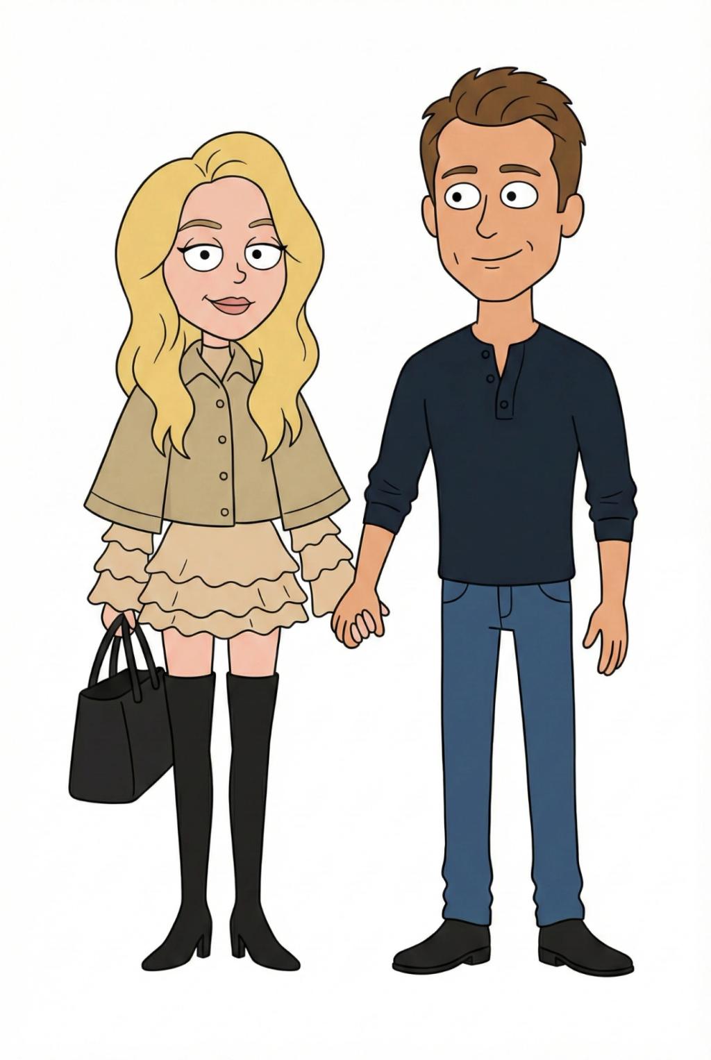 Couple Lizzie McGuire Cartoon Character Transformation AI generated image example