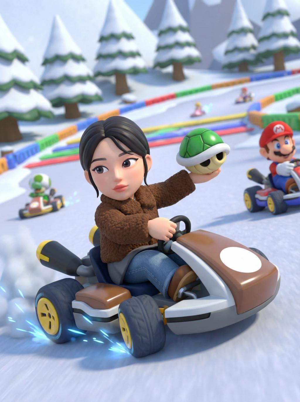 Mario Kart 8 Deluxe Racer and Kart 3D AI generated image example