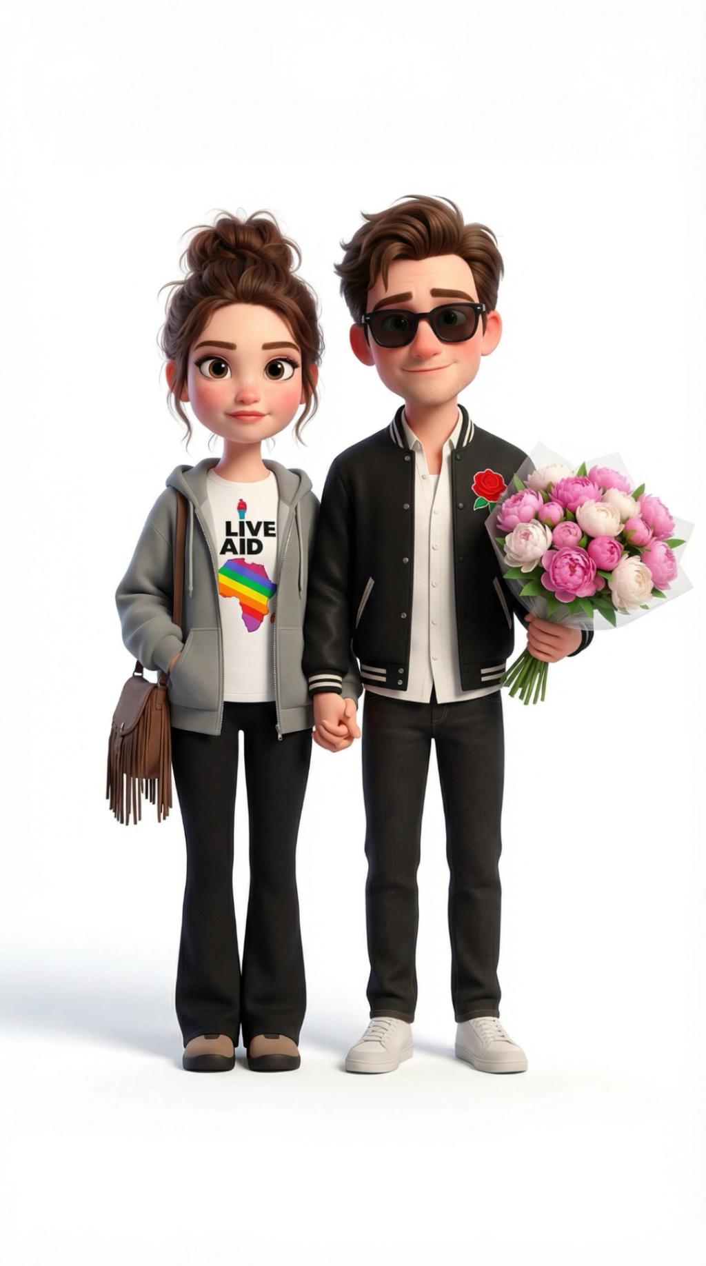 Couple 3D Disney Pixar Cartoon Character Transformation AI generated image example