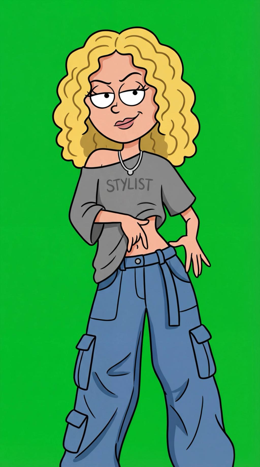 Lizzie McGuire Cartoon Character Transformation (Green Screen) AI generated image example