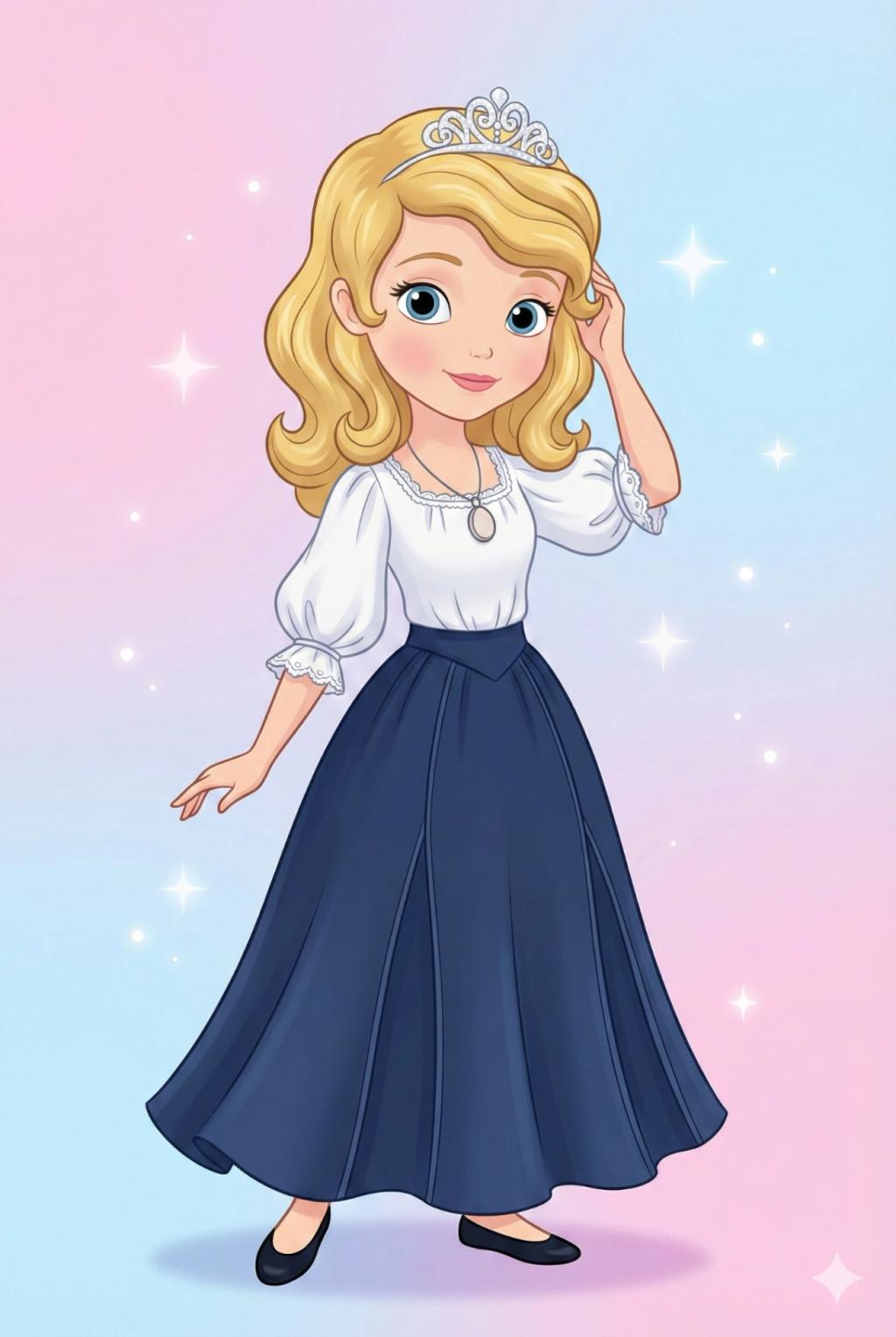 Sofia the First Cartoon Character Transformation AI generated image example