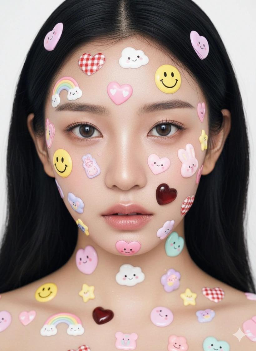Sticker Face Editorial AI generated image example