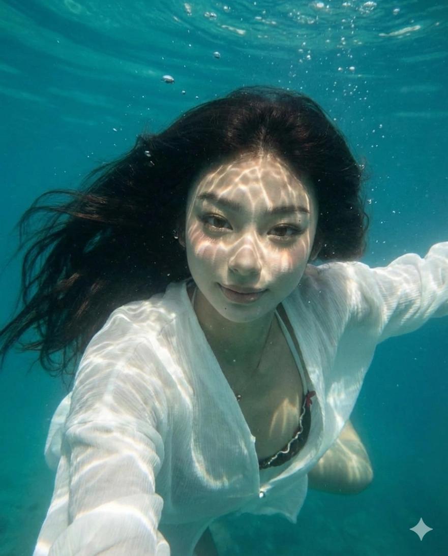 Underwater Portrait Effect AI generated image example