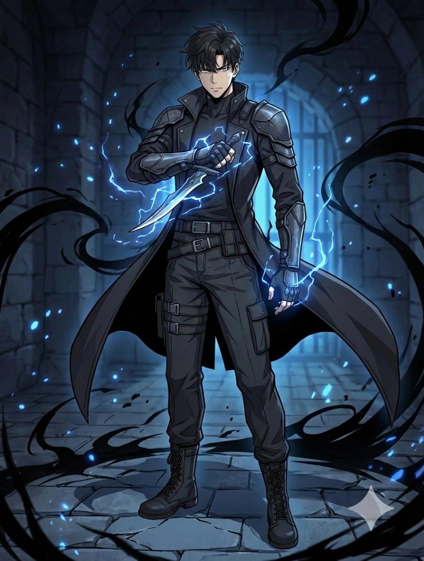 Korean Manhwa Character (Solo Leveling Style) AI generated image example