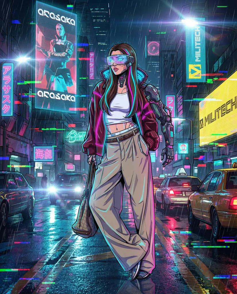 Cyberpunk Edgerunners Anime Character AI generated image example
