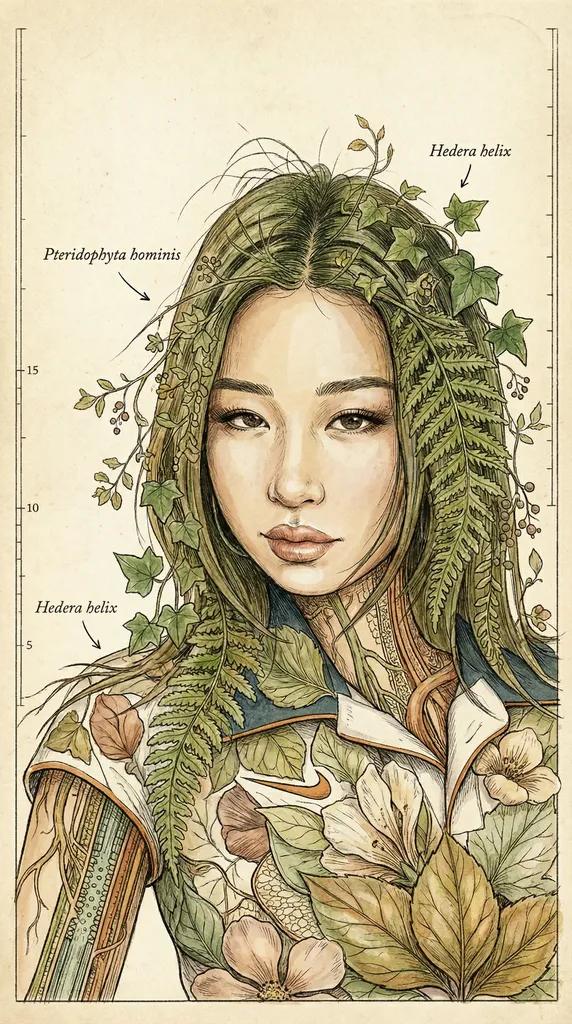 Botanical Scientific Illustration AI generated image example