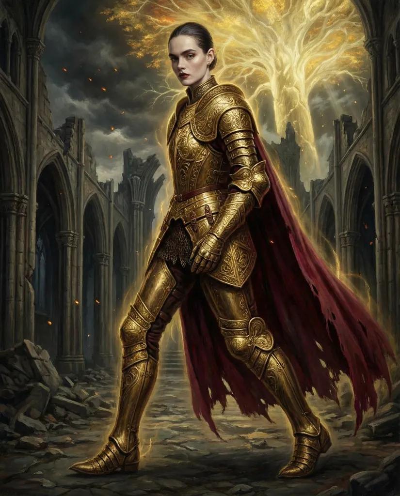Elden Ring Dark Fantasy Character AI generated image example