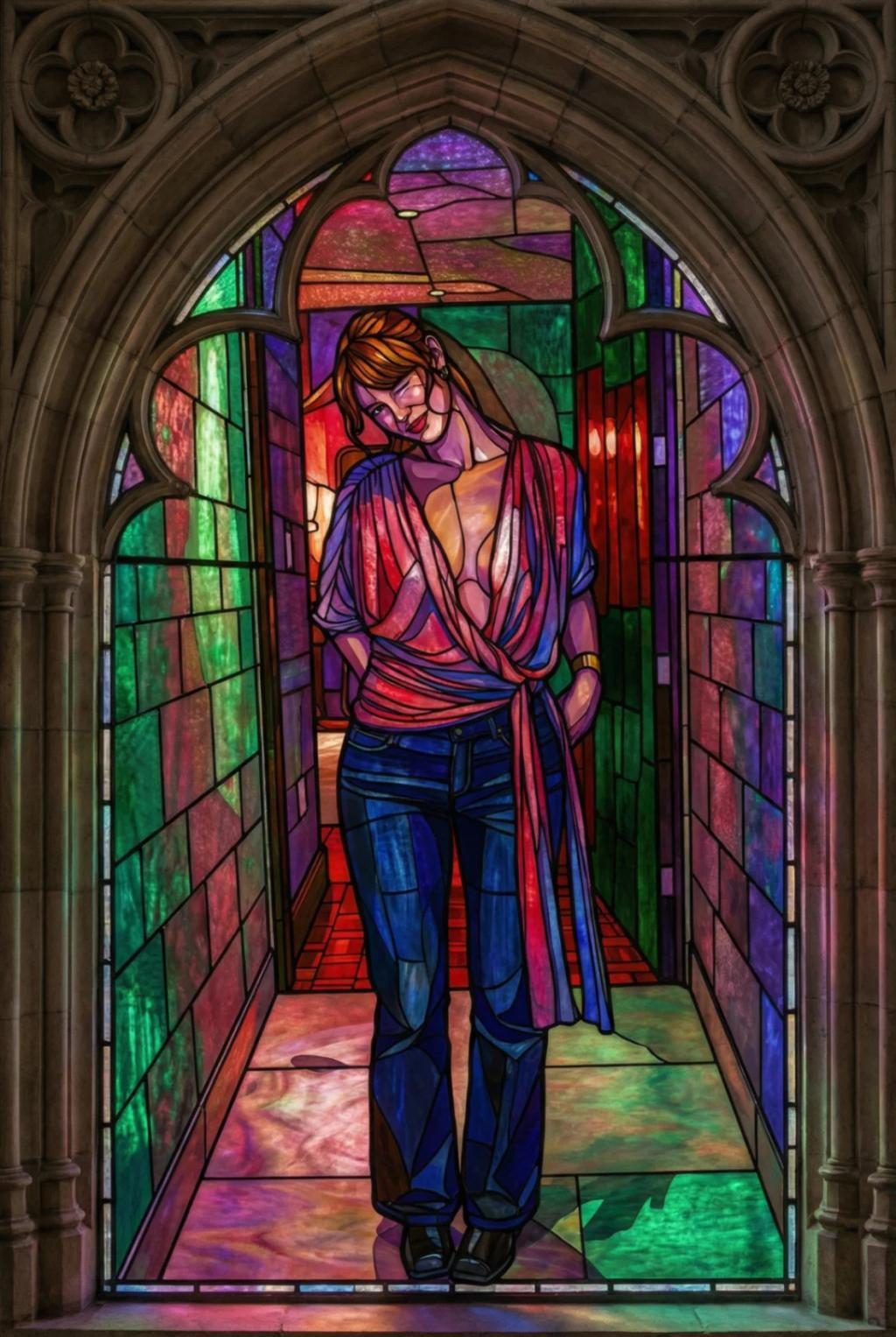 Stained Glass Portrait AI generated image example