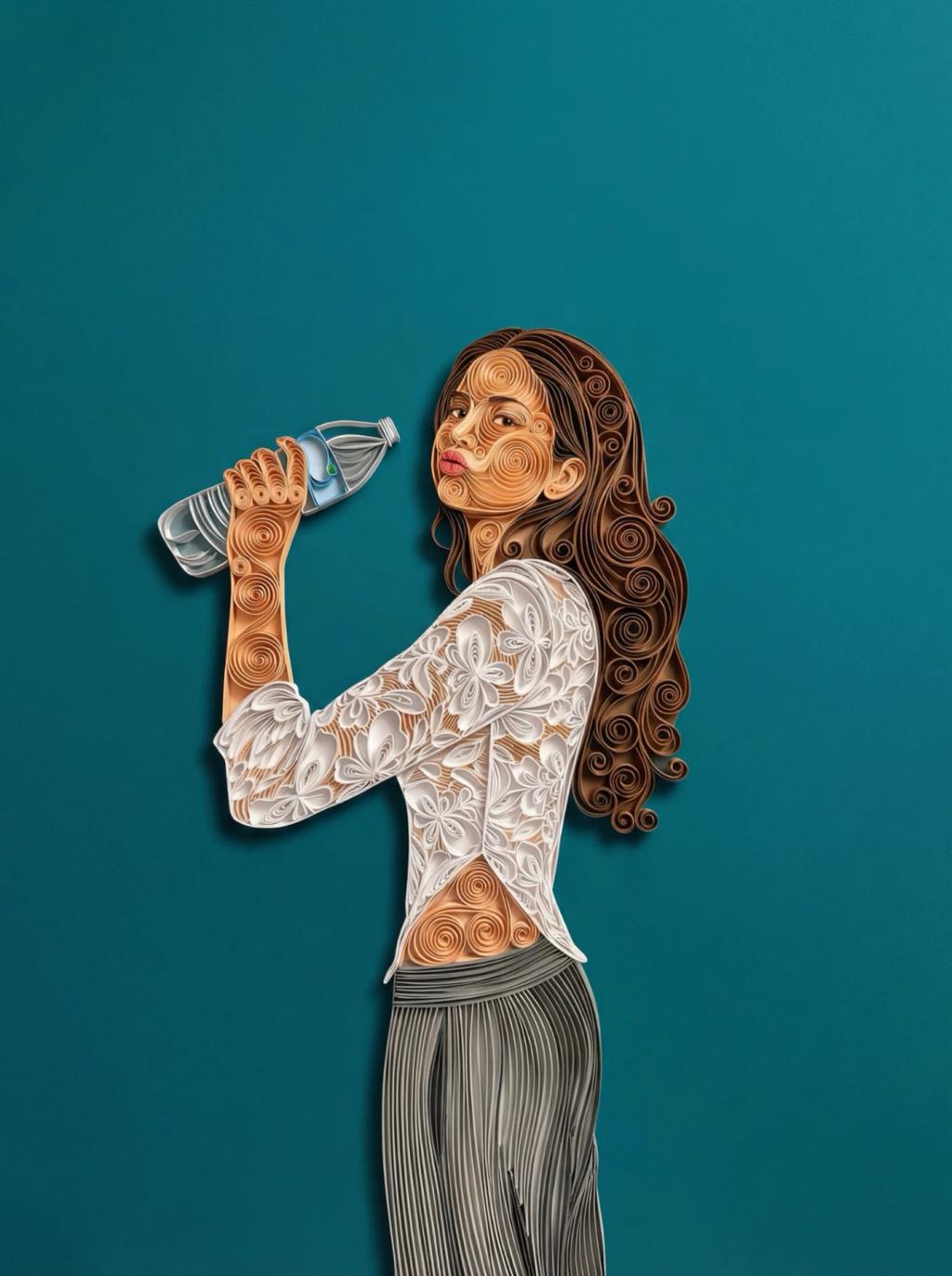 Paper Quilling Portrait Effect AI generated image example