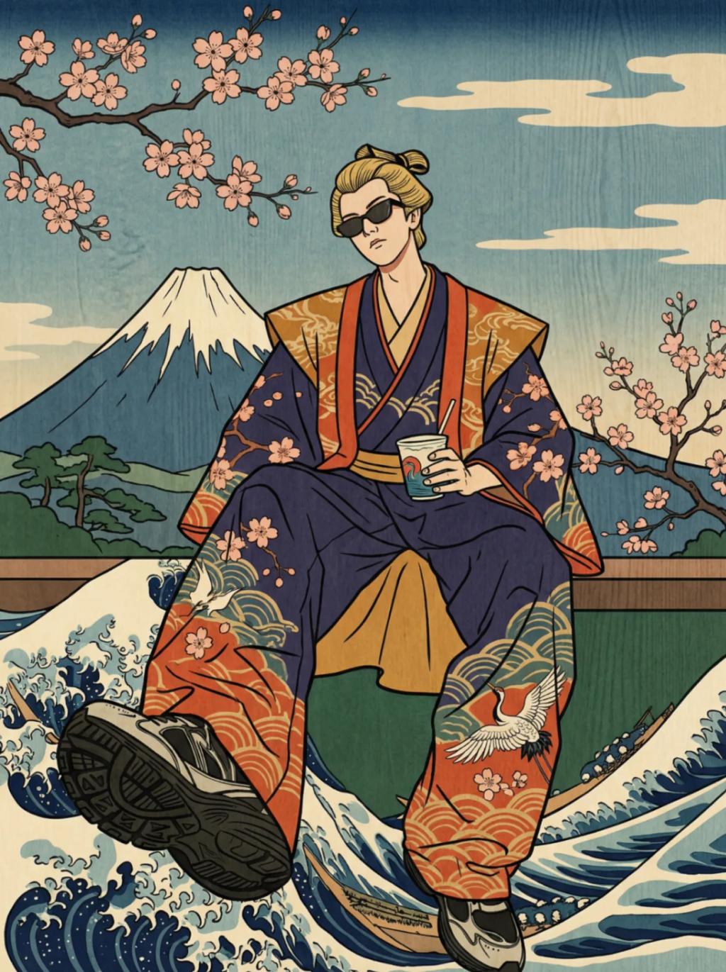 Woodblock Print (Ukiyo-e) Portrait AI generated image example