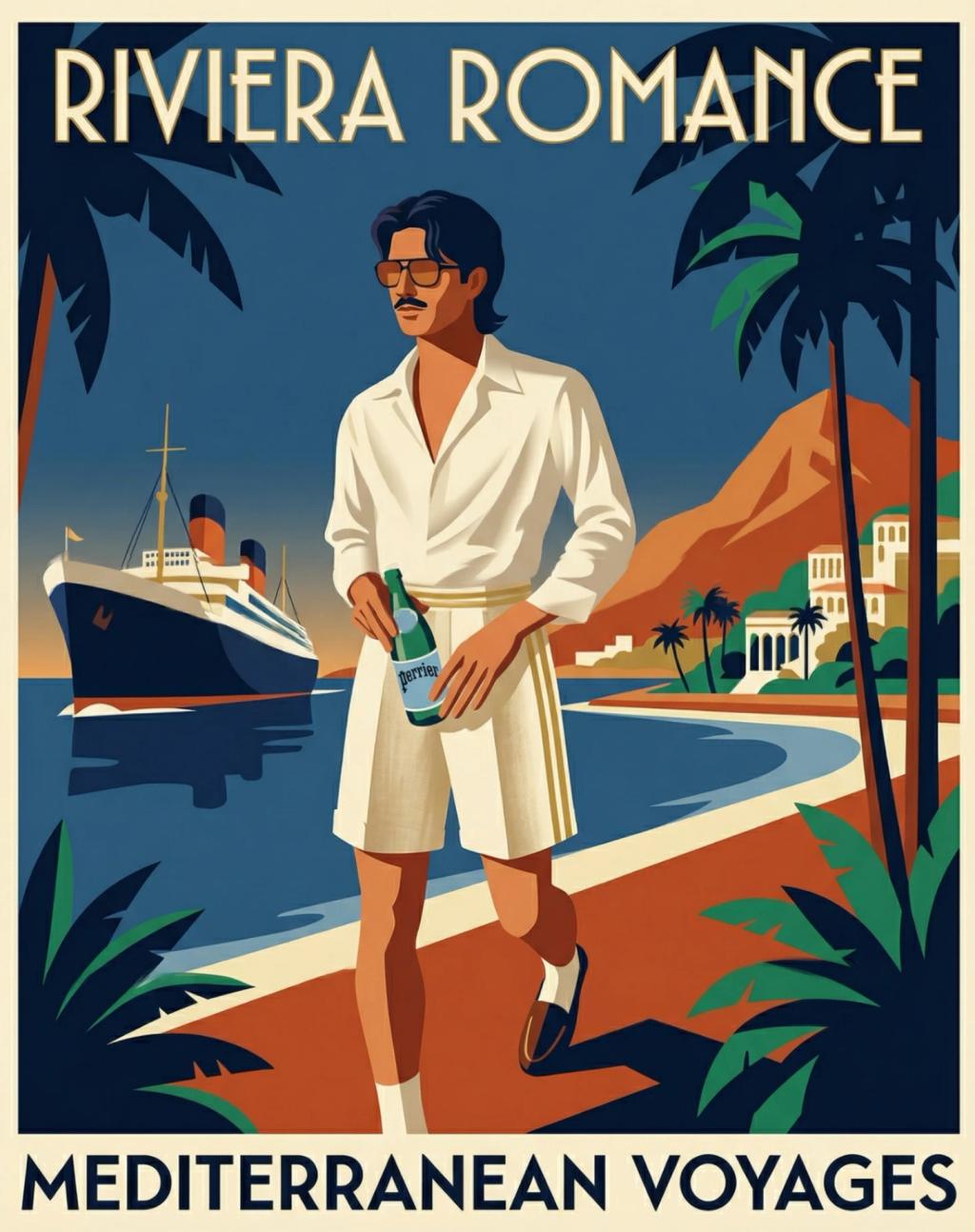 Vintage Travel Poster Illustration AI generated image example