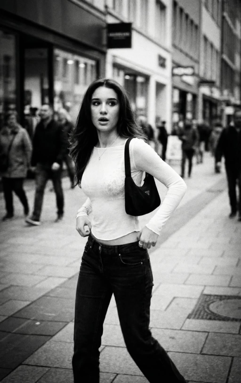 Grainy 35mm Street Photography AI generated image example