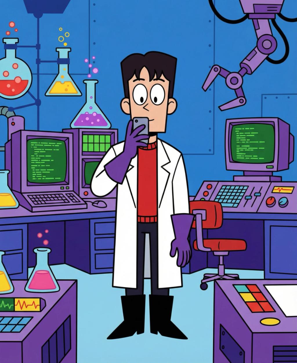 Dexter's Laboratory Cartoon Character AI generated image example