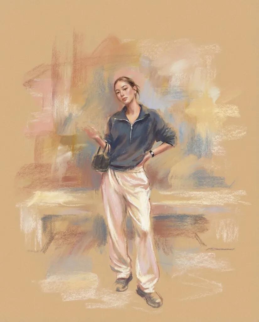 Soft Chalk Pastel Portrait AI generated image example