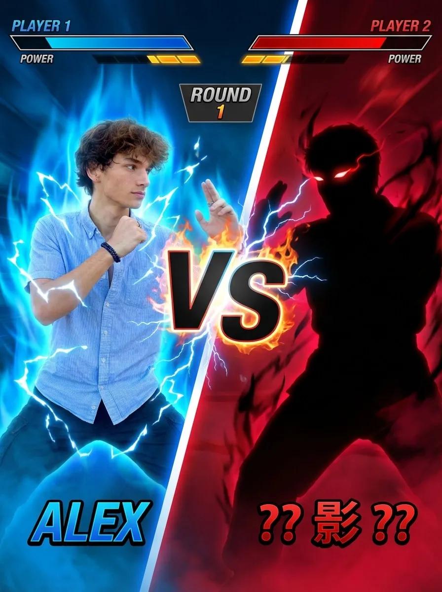 Fighting Game VS Screen AI generated image example