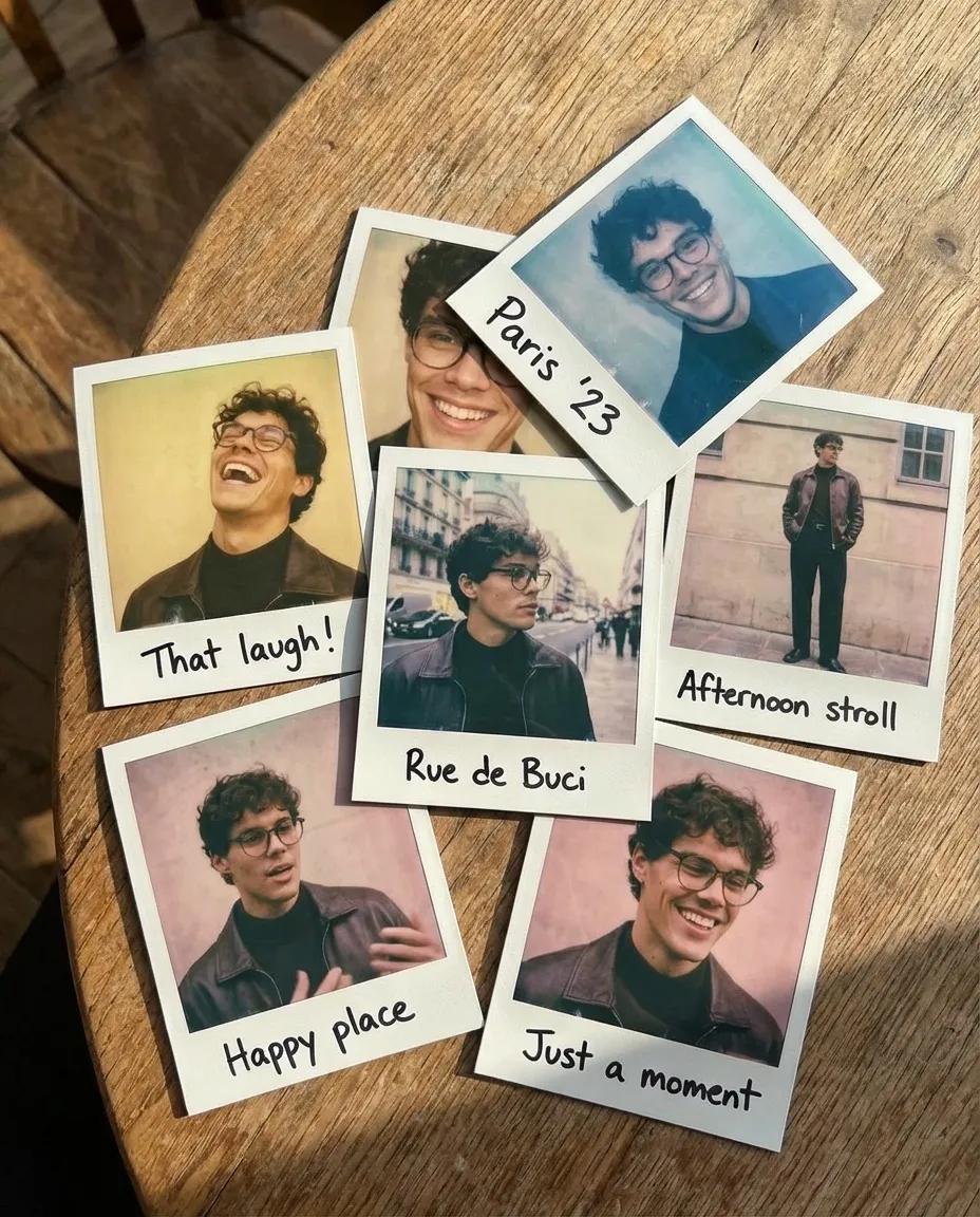 Vintage Polaroid Collage AI generated image example