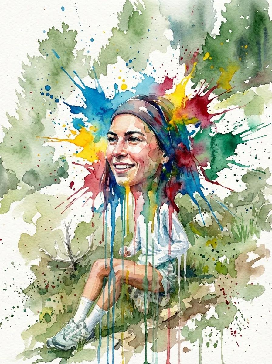 Watercolor Splash Portrait AI generated image example