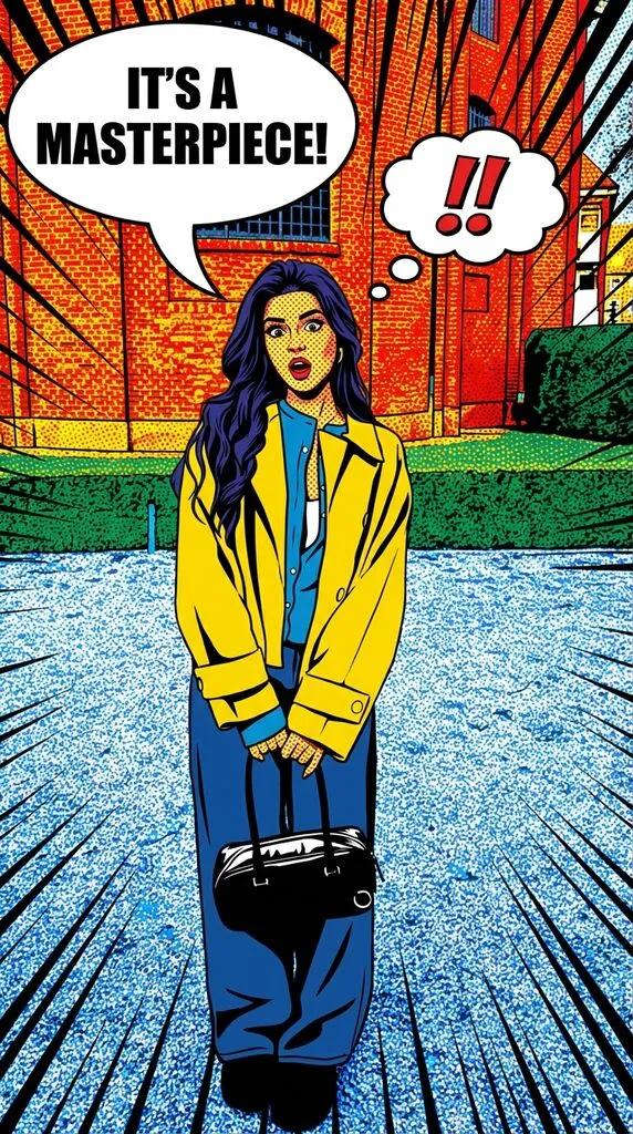 Pop Art Comic Panel AI generated image example