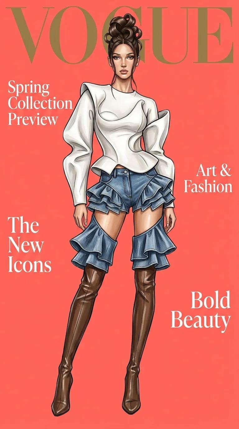 Fashion Magazine Cover AI generated image example