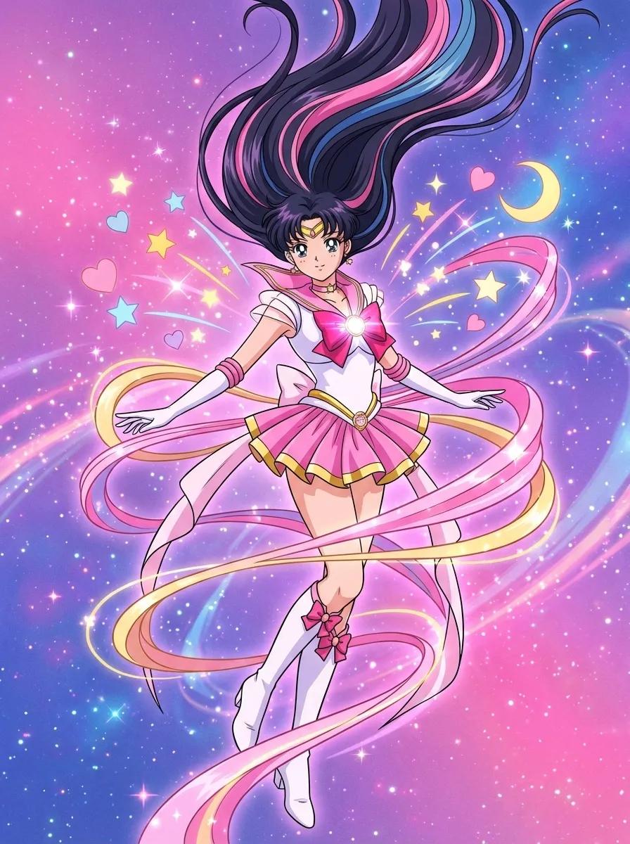 Magical Girl Transformation AI generated image example