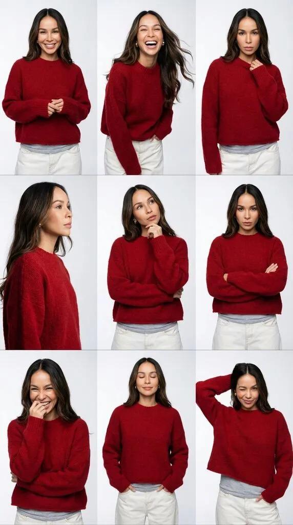 3x3 Studio Pose Grid AI generated image example
