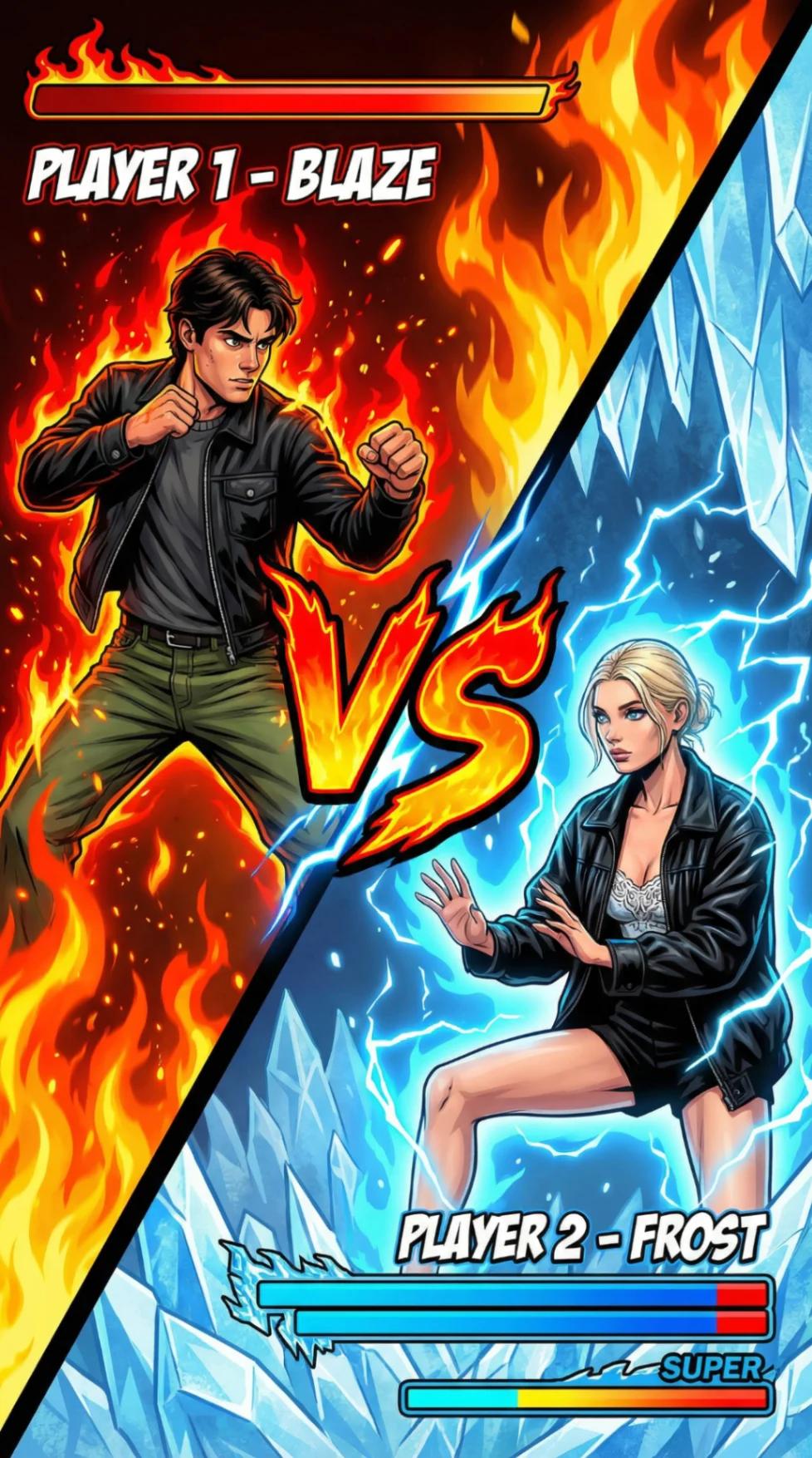 Couple Fighting Game VS AI generated image example