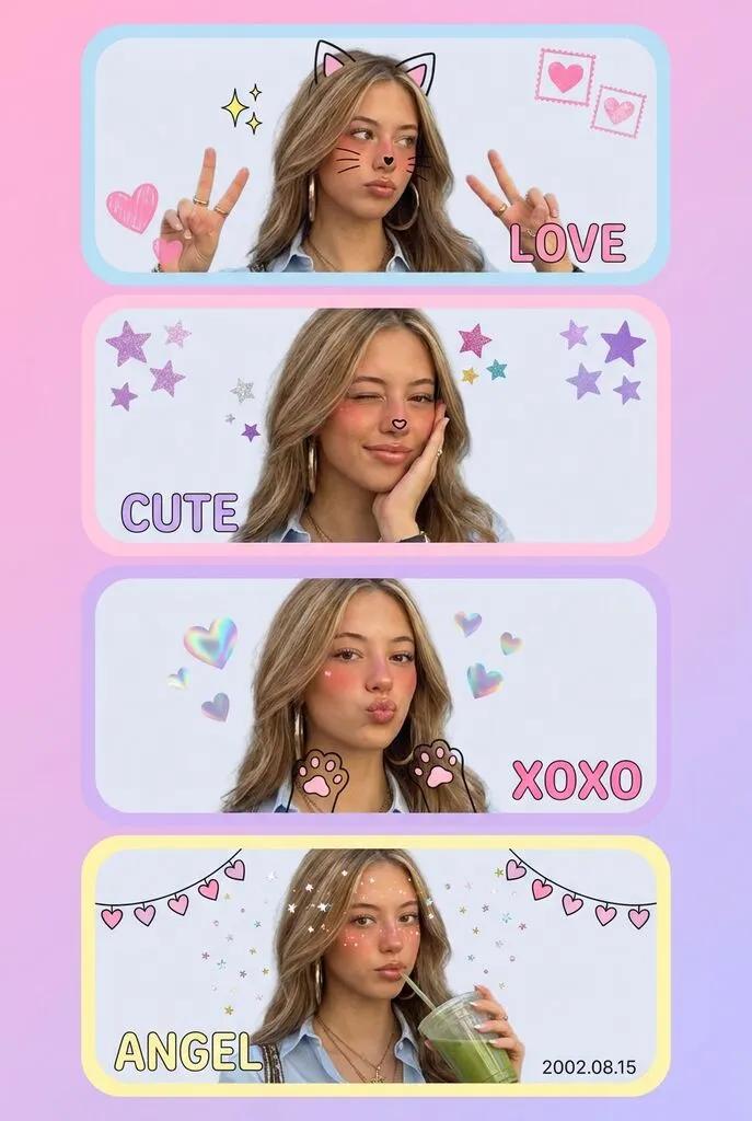 Photobooth Strip Y2K AI generated image example