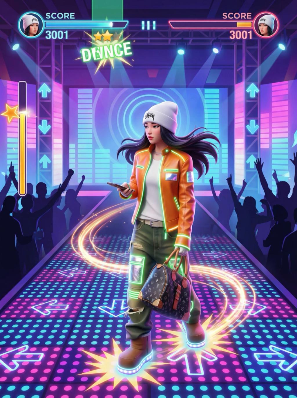 Rhythm Game Dance Stage AI generated image example