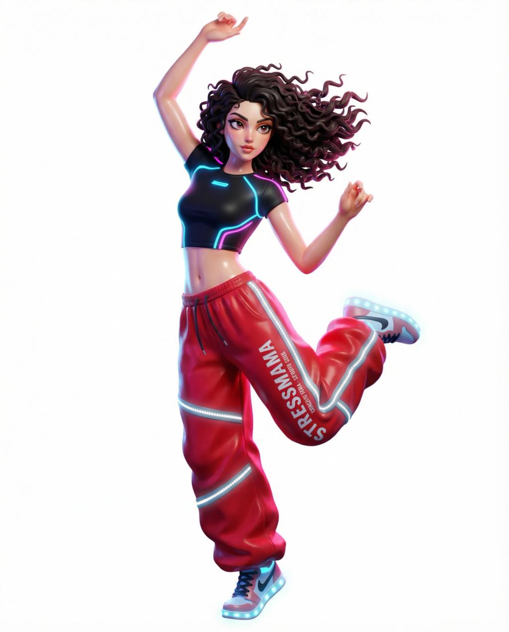 3D Rhythm Dance Game Character Transformation AI generated image example