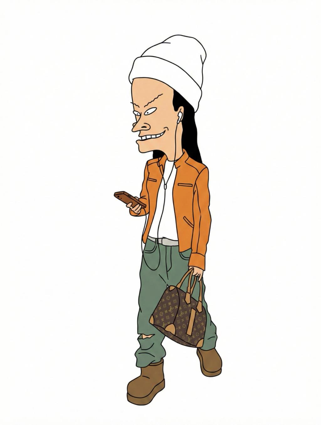 Beavis and Butt-Head Headbanger Character Transformation AI generated image example