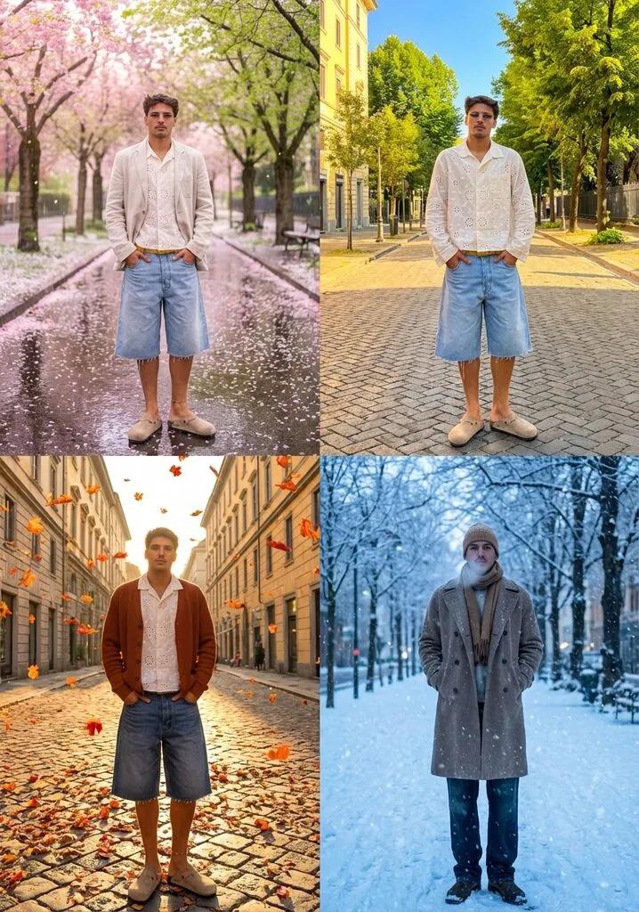 Seasons Change 2x2 Grid AI generated image example