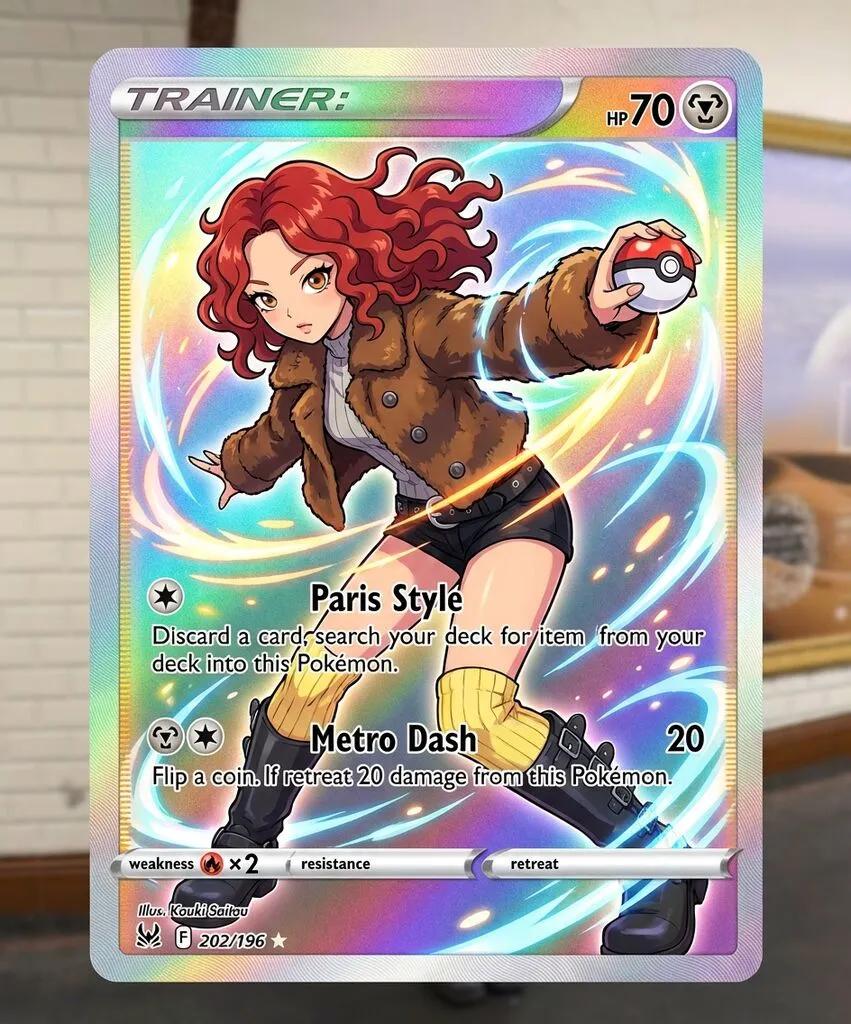 Pokémon Trainer Battle Card AI generated image example