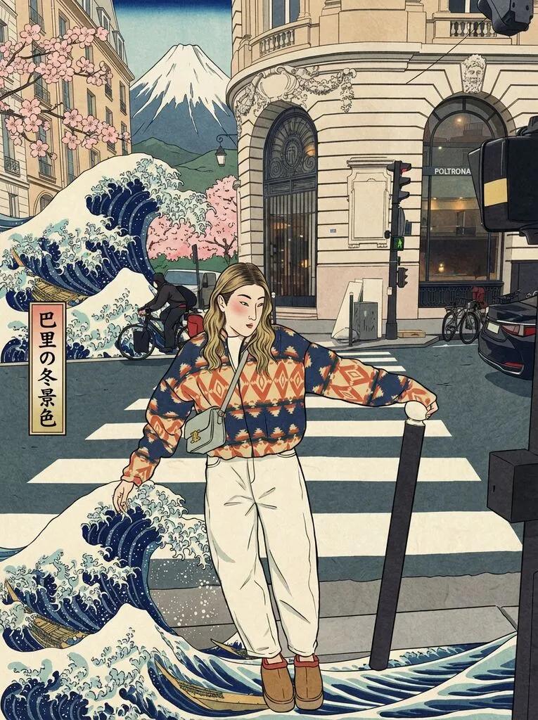 Ukiyo-e Woodblock Print AI generated image example