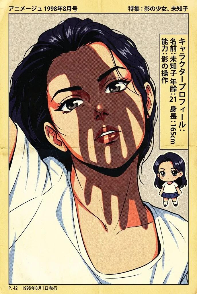 Retro Japanese Anime Magazine Scan AI generated image example