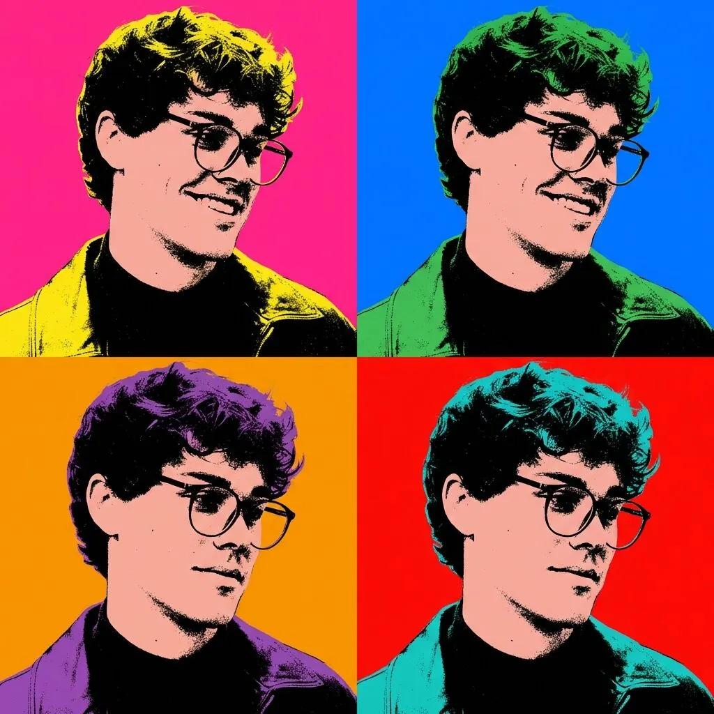 Warhol Screen Print Four Panel AI generated image example