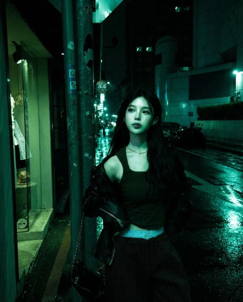 Mercury Vapor Streetlight Film Noir AI generated image example
