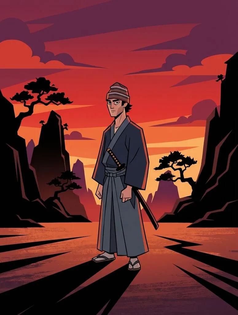 Samurai Jack Wandering Ronin AI generated image example