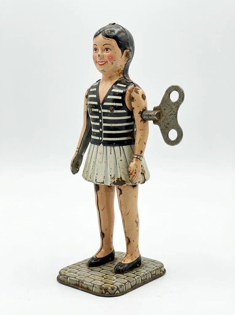 Vintage Tin Wind-Up Toy AI generated image example