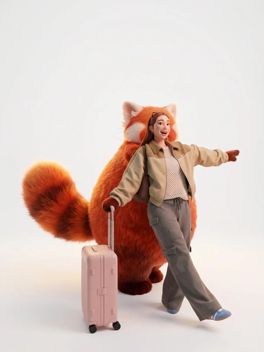 Turning Red Mei Panda Form AI generated image example