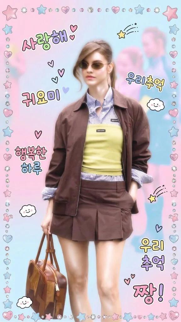 Retro Photo Sticker Machine (2000s Korean Style) AI generated image example
